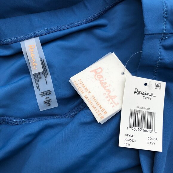 Raisins Tummy Thinner Thigh Minimizer Bravo Swim Skirt Built in Brief Blue 16W - Picture 5 of 6